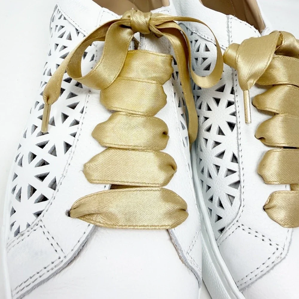 Clorinda Antinori The Zoe‎ Viking Bianco Leather Cutout Sneaker 38 (US 8)